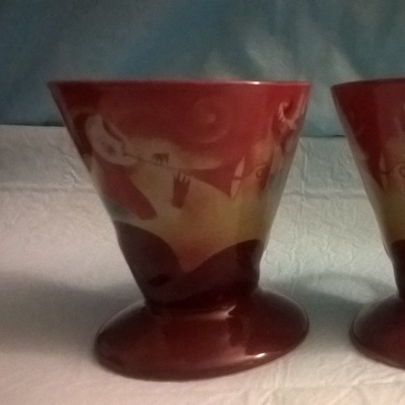 Linda Frichtel Set Of 2 Vintage Jazz Mardi Gras Source Incorporated Cups 1999 - Picture 12 of 16